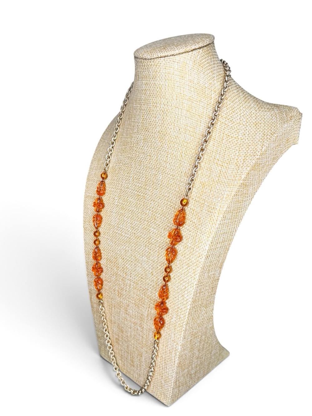 Vintage 1970s Sarah Coventry “Holiday Garden” Faux Amber Necklace - Picture 5 of 14